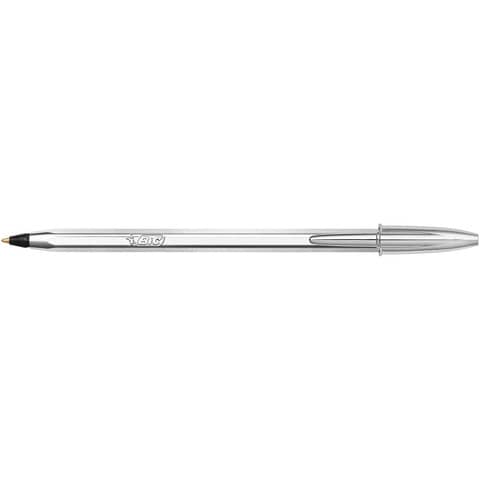 Penna a sfera BIC Cristal Shine Silver M 1 mm nero 526280